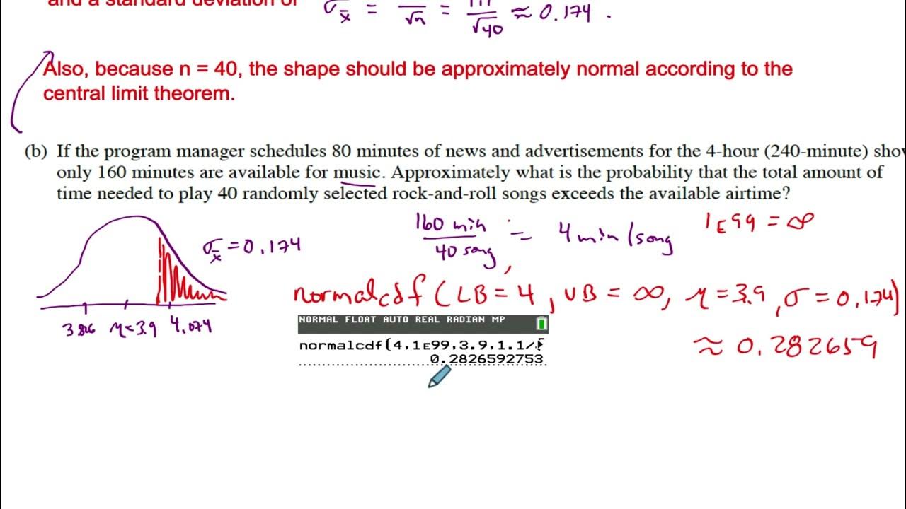 AP STATS FRQ 2010 2 Walkthrough Sampling Distributions YouTube