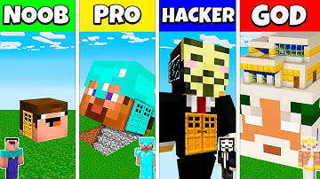 Minecraft Battle: NOOB vs PRO vs HACKER vs GOD: INSIDE HEAD HOUSE BASE BUILD CHALLENGE / Animation