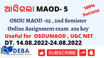 OSOU MAOD - 5 ONLINE ASSIGNMENT ANSWER KEY ANALYSIS 2022