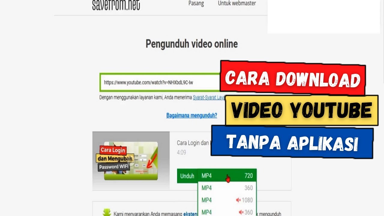 Cara download video youtube tanpa aplikasi youtube