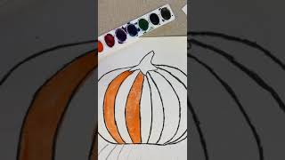 Week 6, 5th grade, pumpkin reflection line with warm and cool colors.