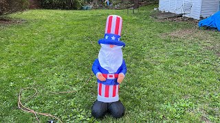 New 2022 PATRIOTIC GNOME GEMMY INFLATABLE.