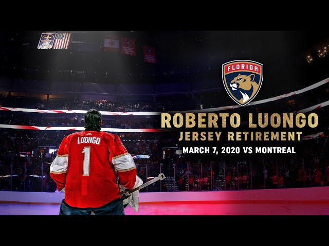 Nhl Florida Panthers #1 Roberto Luongo Jersey Retirement Souvenir Bann