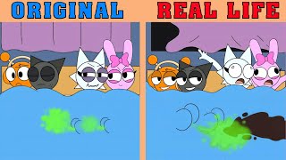 Gray and Oren farts really harder💨💩 | Best TikToks of Incredibox Sprunki | REAL LIFE vs ORIGINAL