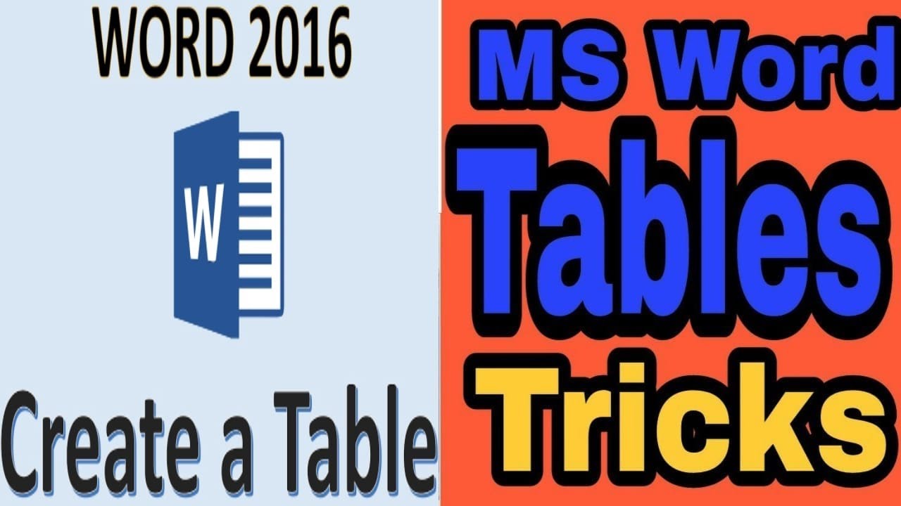 About Table 2016 || Creation of Table ||Merge Cells of Table ||Split Cells of a Table || Split Table