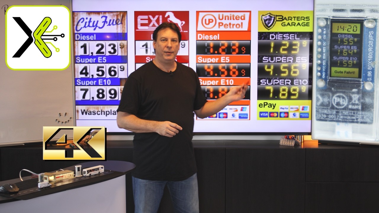 🚐 Prototyp: Tankstellen-Preismast mit realen Spritpreisen für CarSystem-/Modellbahnanlagen H0 / 1:87