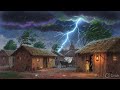 Stormy Night in 90’s Village 🌩️ #rain #asmr #90snostalgia #villagelife #cooking #2danimation #viral 