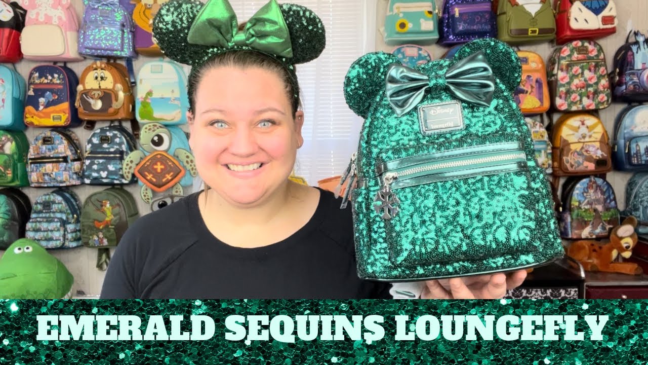 EMERALD SEQUINS LOUNGEFLY UNBOXING | Limited Edition of 600 | Plus Disney Afternoon Pin LE 1000