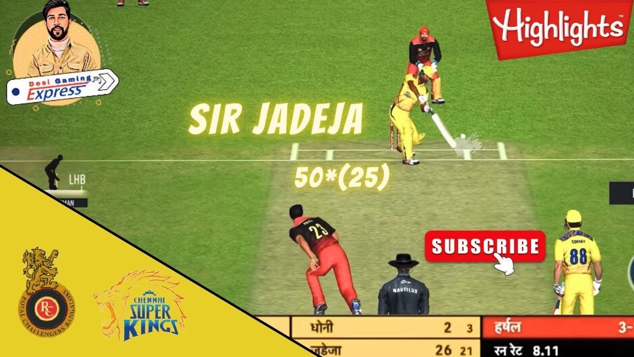 CSK v RCB Vivo IPL 2021 | Last Over Highlights in Real Cricket 20 - YouTube
