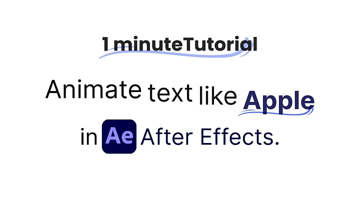 How animate text in After Effects ( Just like Apple ) in 1 minute