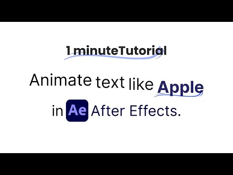 How animate text in After Effects ( Just like Apple ) in 1 minute
