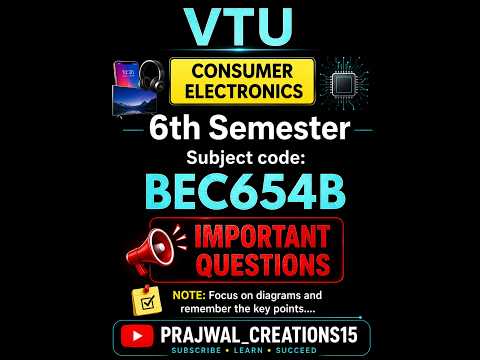 BEC654B VTU Important Questions & Papers 🔥 #vtu #BEC654B #vtupapers #vtuexams #consumerelectronics