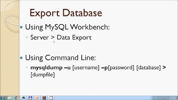 Lecture 203 - Export Database using MySQL Workbench