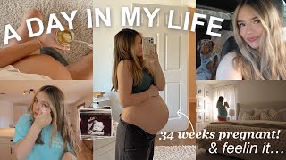 A DAY IN MY LIFE | realistic, chatty vlog + 34 weeks pregnant! 🫶🏻