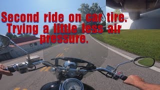 Suzuki Boulevard C90 with Car Tire Test Ride