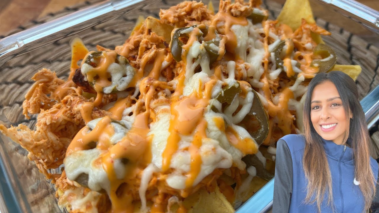 PAPRIKA PULLED CHICKEN LOADED NACHOS Airfryer Oven Recipe YouTube