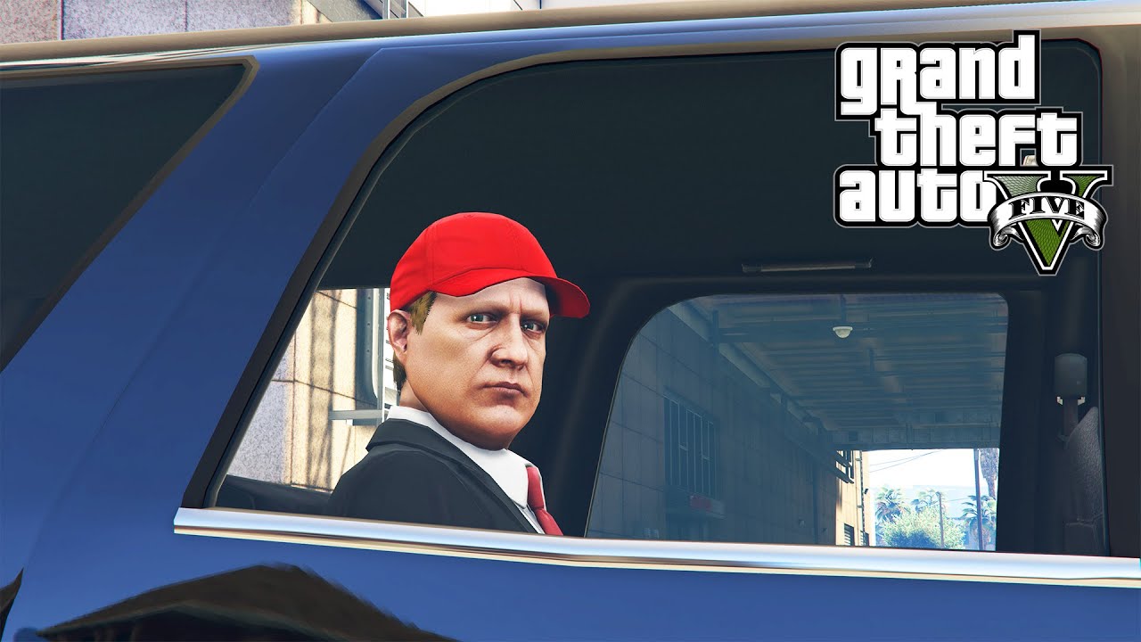 GTA 5 - SECRET SERVICE Escorts President Trump In Front of Hospital with Police + Escape!