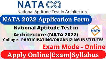 NATA 2022 Application Form|How to apply nata application form 2022|nata syllabus 2022