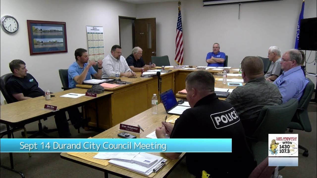 Sept 14 Durand City Council Meeting YouTube