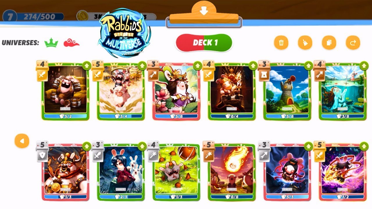 Rabbids Multiverse Gameplay Best Deck For Beginners In PvP And PvE ...