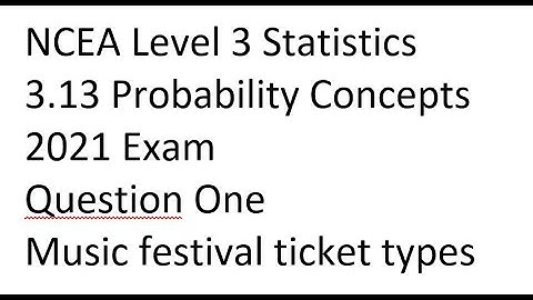 Level 3 Statistics 3.13 Prob Concepts 2021 Exam Q1 PART ONE