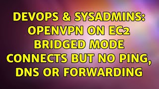 DevOps & SysAdmins: OpenVPN on ec2 bridged mode connects but no Ping, DNS or forwarding Net Worth