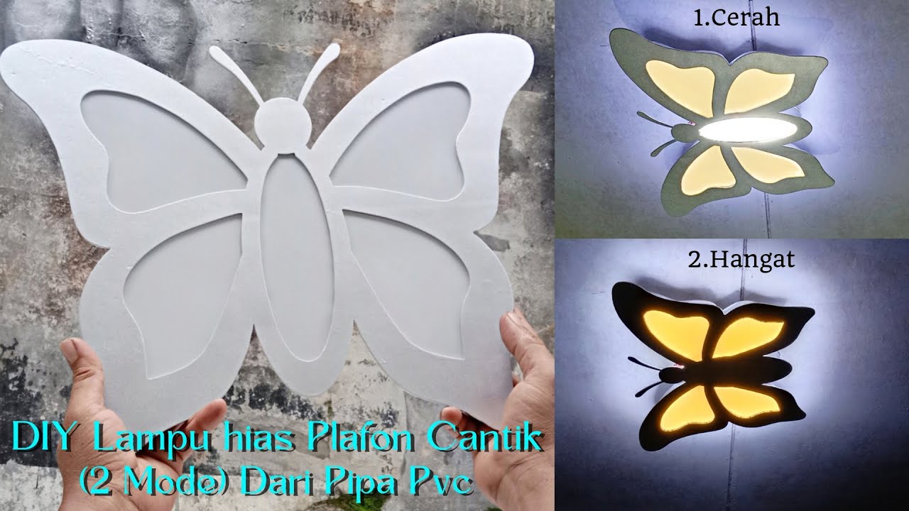 DIY Lampu hias Plafon ruang tamu dari Pipa PVC