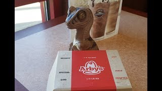 Arby's Corned Beef Slider Sandwich Review Happy St Patrick's Day from Bob the Raptor Dinosaur Foodie