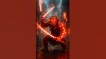AI Orangutan Warrior Transformation | AI Monkey Short ⚡⚔️🐒 #ai #MonkeyWarrior #animashverse #monkey