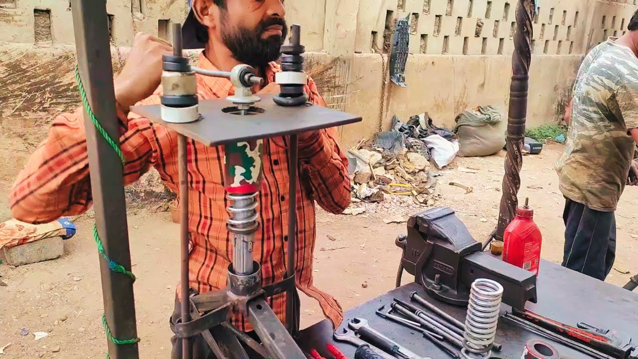 How to fix a motorcycle rear shock absorber - No special tools! | Motorcycle suspension explained