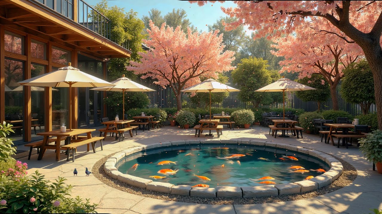 Spring Jazz Café Escape | Relaxing Jazz Music At Spring Coffee Shop Ambience For Focus & Calm