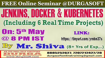 JENKINS, DOCKER & KUBERNETES (FREE Seminar) Online Training @ DURGASOFT