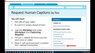 Part 5: How to Request Human Captions at KVCC - All About Captioning in 2021