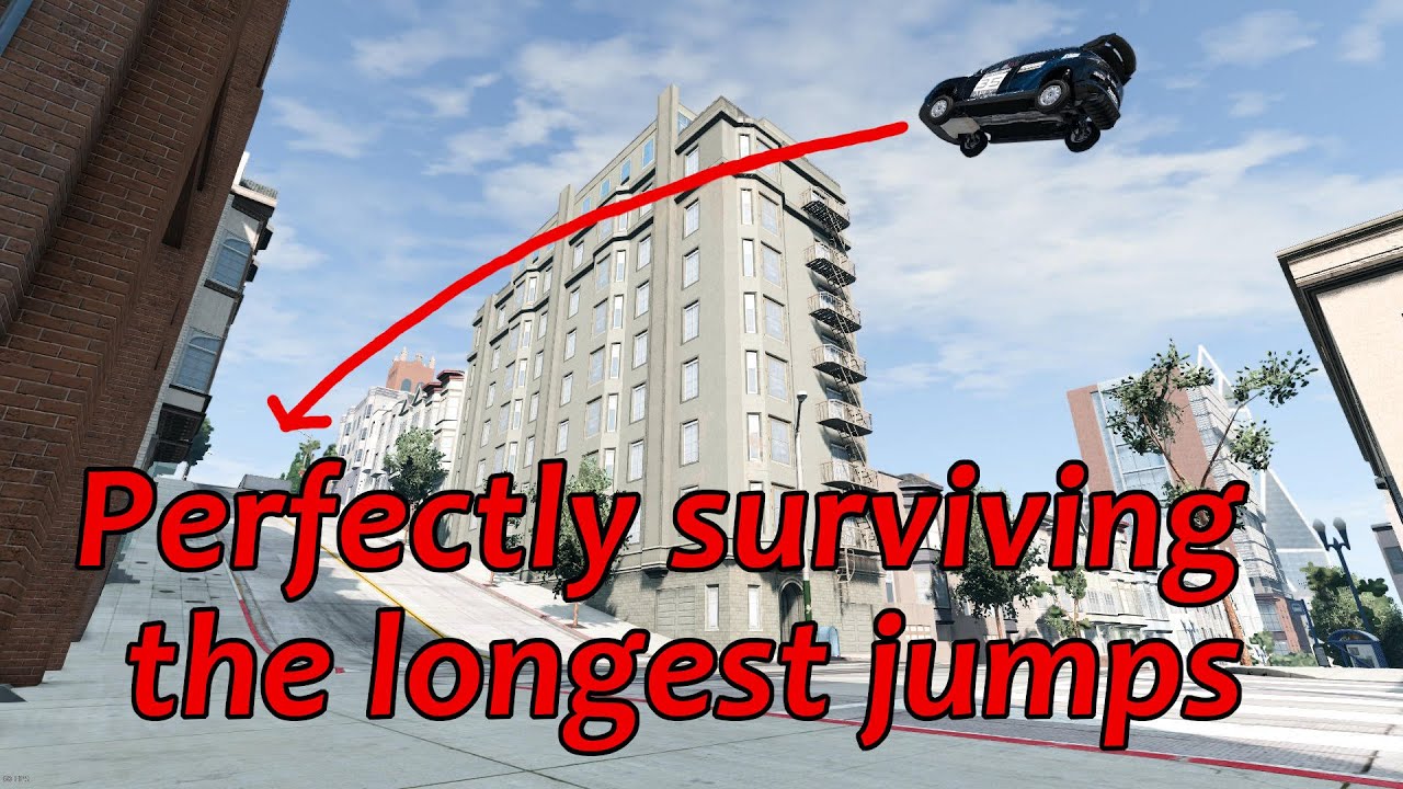Longest Precision Jumps! | West Coast Stunt Compilation | BeamNG