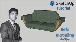 Sketchup Tutorial: How to make a Sofa  || By Vijay #sketchup #cad #3d #3dmodeling