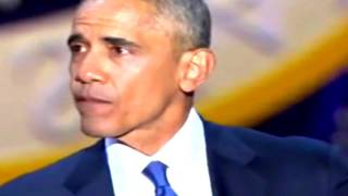 President Obama's Farewell Address | Malia Obama tearing up as Barack praised