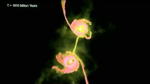 NASA supercomputer simulation of colliding galaxies