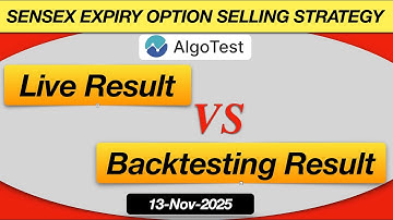 Algotest Live vs Backtested Result  for 13th-Nov-2025 | Algotest Intraday Option Selling Strategy