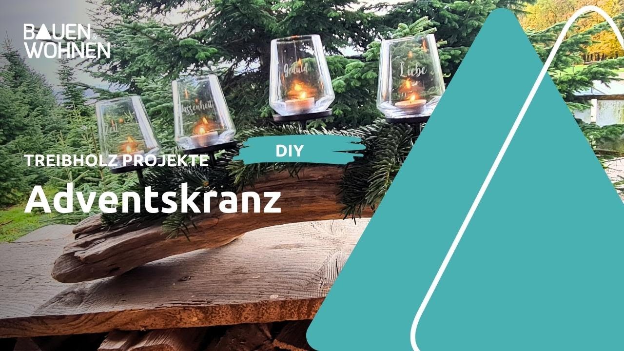 DIY: Moderner Adventskranz aus Treibholz  I BAUEN & WOHNEN
