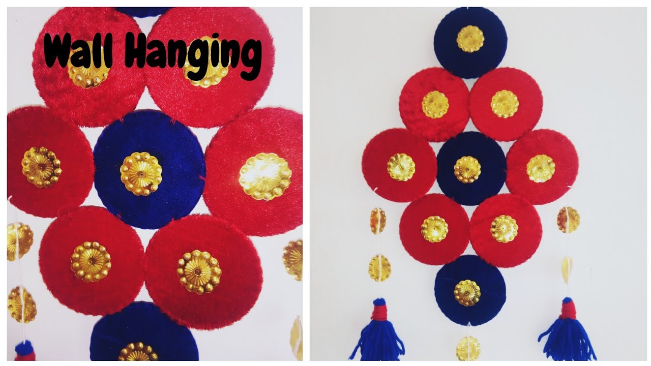 Wall Hanging Using Cloth And Bangle Wall Decor Wall Decor Idea
