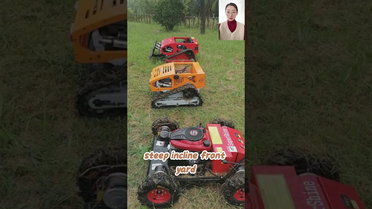 EPA gasoline powered engine commercial crawler remotely controlled field grass cutting machine