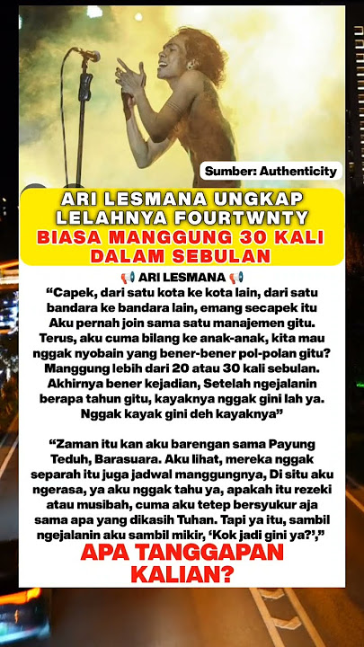 Manggung 30 kali dalam sebulan Penyanyi Lagu Mangu Ari Lesmana kelelahan #fourtwnty #arilesmana