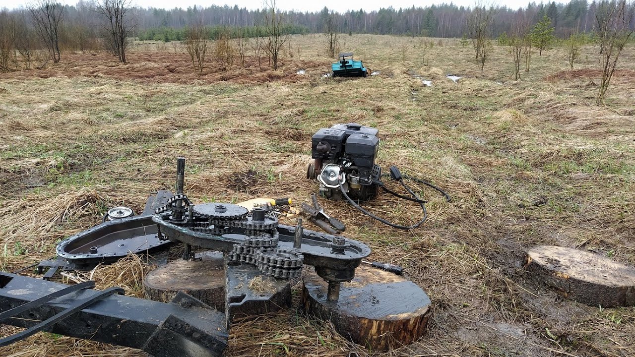 Не включаются передачи на мотоблоке целина мб-2 , ремонт прямо в поле ...