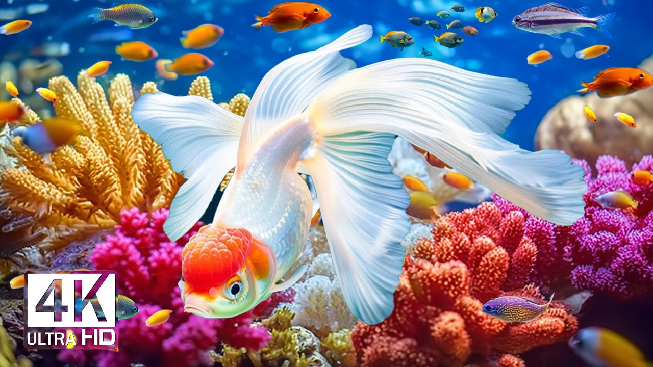Aquarium 4K UHD | Beautiful Coral Fish with Peaceful Ocean Ambience for Relaxation