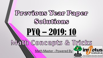 NIMCET Paper Solution 2019 - 10 | NIMCET Solved Paper | Impetus Gurukul
