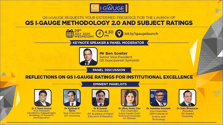 Launch of QS IGAUGE Methodology 2.0 & Subject Ratings