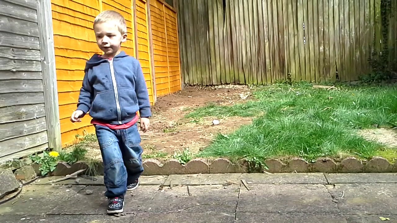 Investigating the garden of the new house