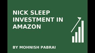 Nick Sleep Investment on Amazon - Mohnish Pabrai Wealth