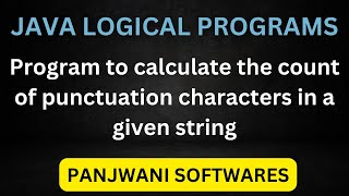 Java Program to calculate the count of punctuation characters in a given string | In Hindi