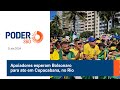 Apoiadores esperam bolsonaro para atoem copacabana no rio